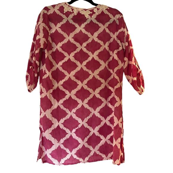 Roberta Roller Rabbit  Pink and White Detail Tunic Coverup Size Small - Picture 2 of 7